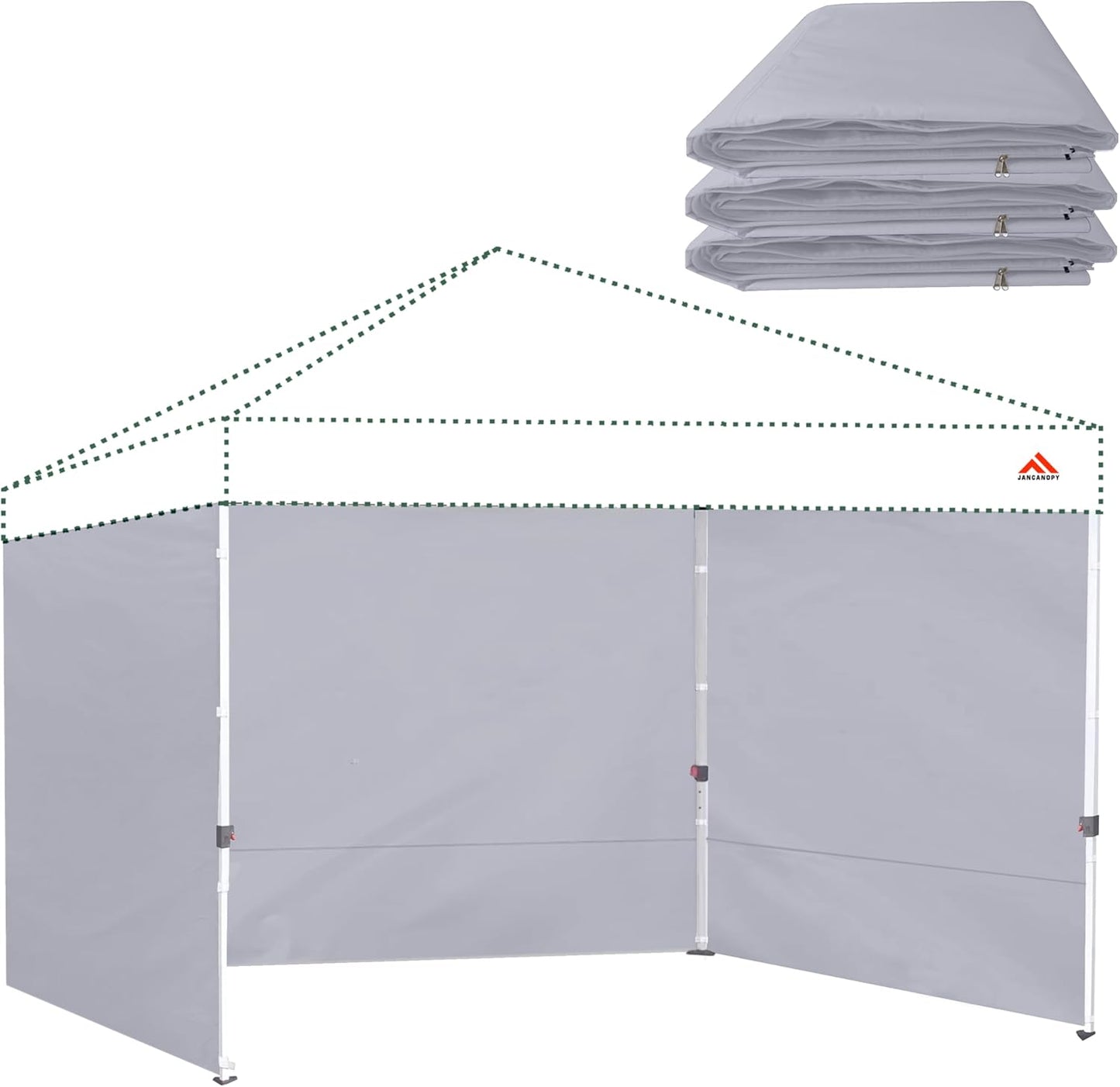 Canopy Tent Gazebo Sidewalls for 10x10 Pop Up Canopy - Light Grey