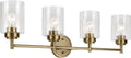 Winslow 30in 4-Light Vanity Light in Natural Brass - Luxe Industrial