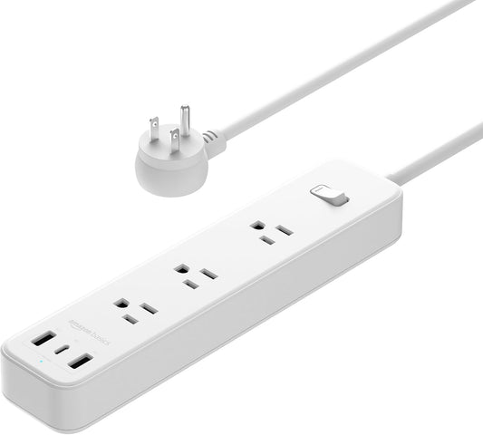 Basics Power Strip w/ 3 USB Ports