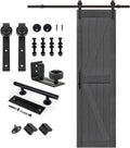 S&Z TOPHAND 24in x 84in Deep Gray Knotty Barn Door - Simple Assembly