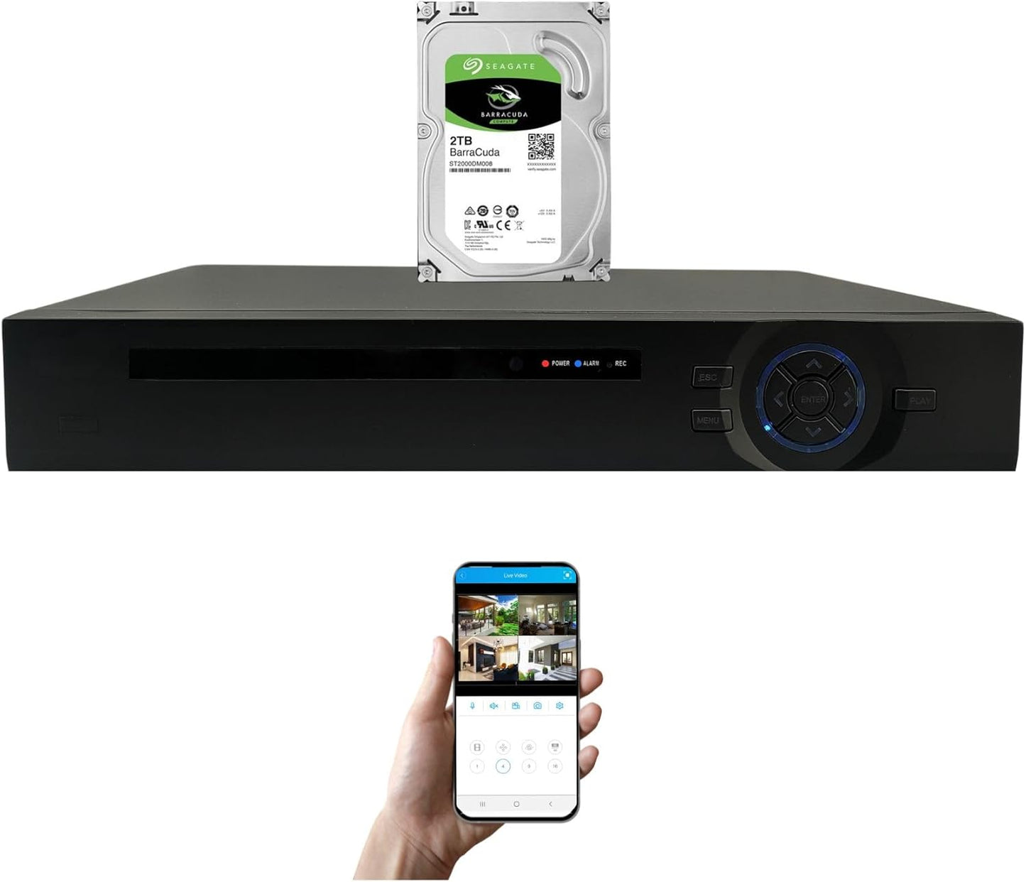 Evertech 16 Channel H.265 DVR with 2TB HDD for Security