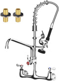 Commercial Sink Faucet with Pre Rinse Sprayer for Kitchens