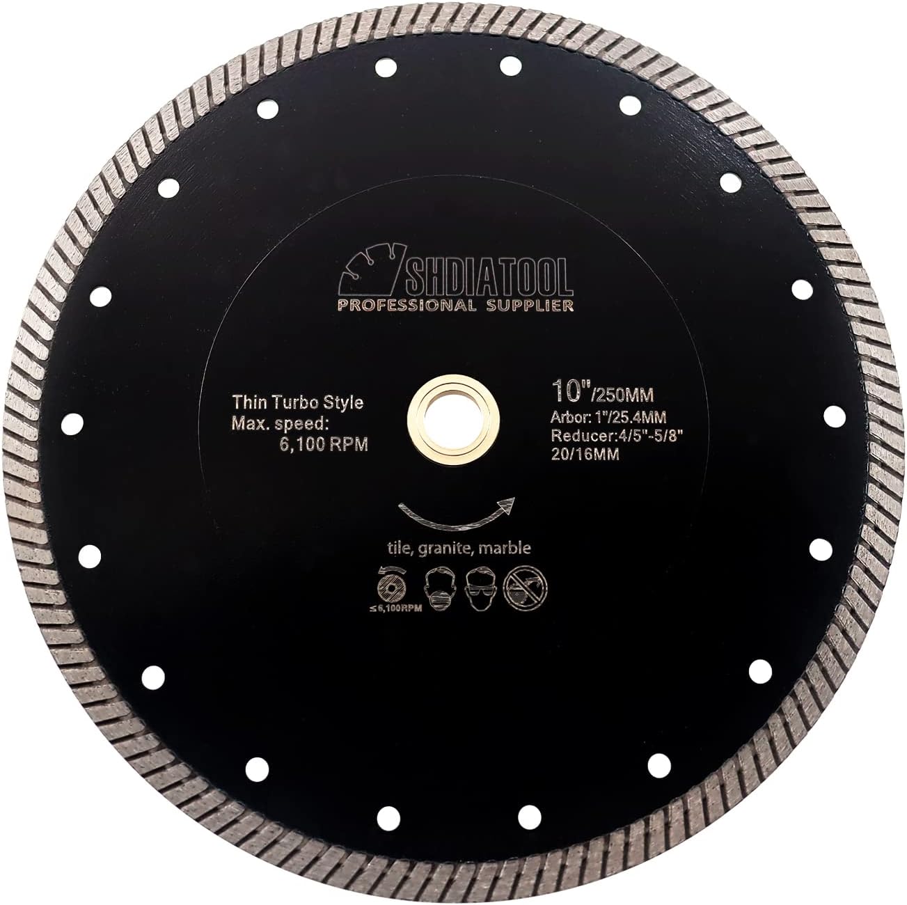 SHDIATOOL Diamond Turbo Blade 10 Inch for Porcelain and Granite