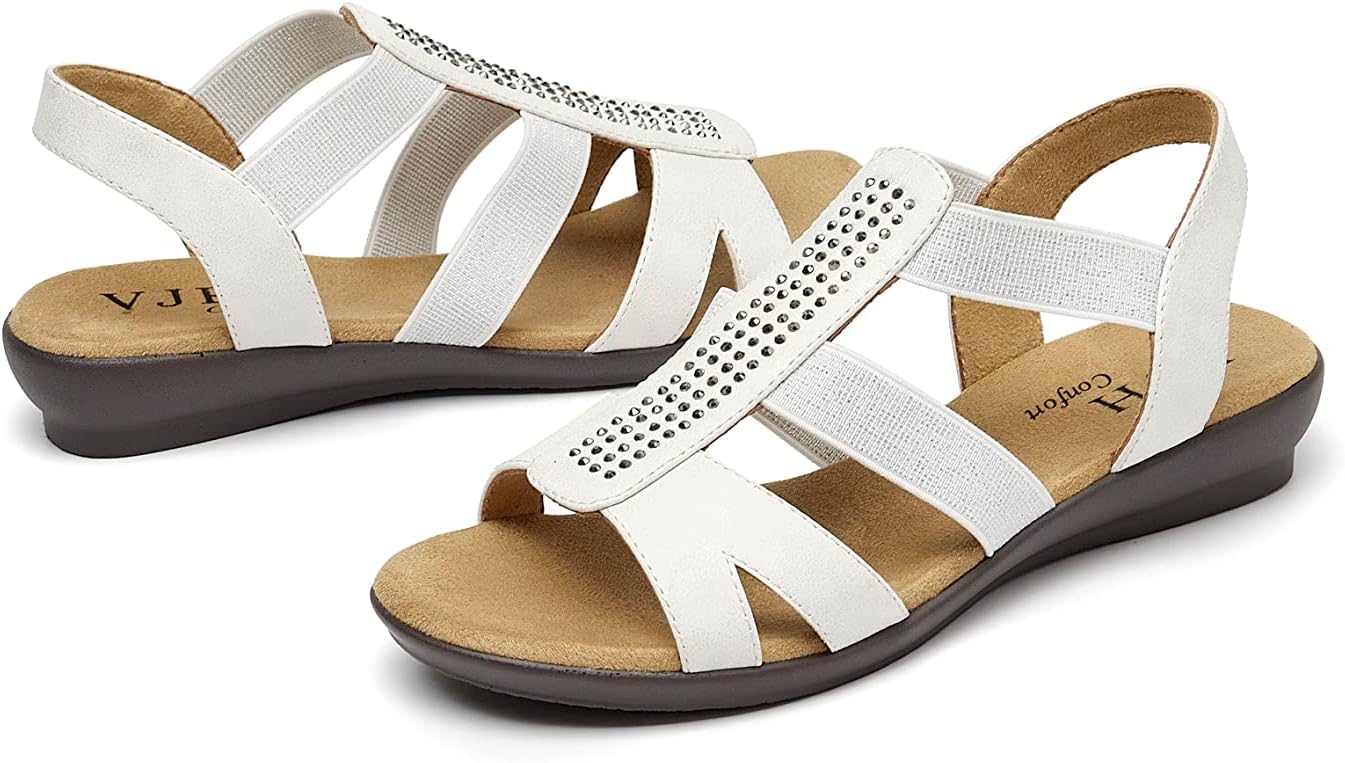 VJH confort Women's Comfort Flat Sandals for Summer Style