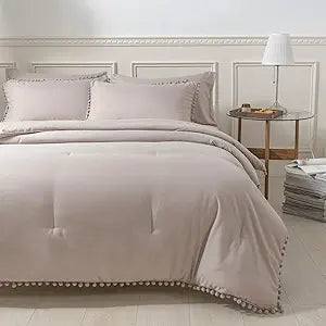 SLEEPBELLA Khaki Full Size 5 Pcs Boho Comforter Set for All Seasons