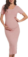 Long Sleeve Maternity Sweater Dress for Women - Baby Shower