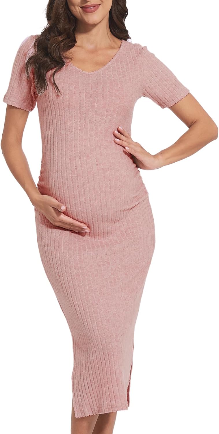 Long Sleeve Maternity Sweater Dress for Fall Winter Events