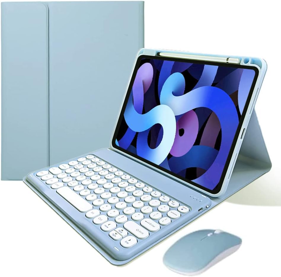 Keyboard Case with Bluetooth Mouse for iPad 9th 8th 7th Gen