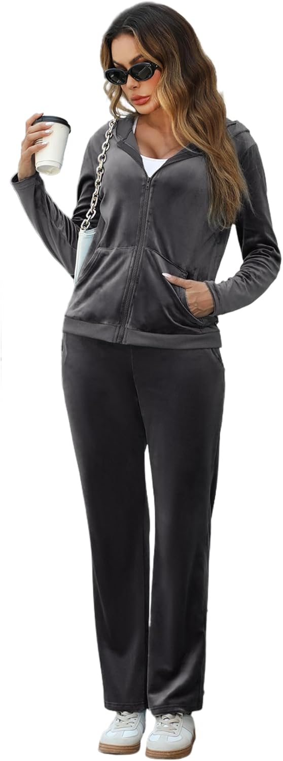 Velour Tracksuit for Women - Stylish 2 Piece Jogging Set