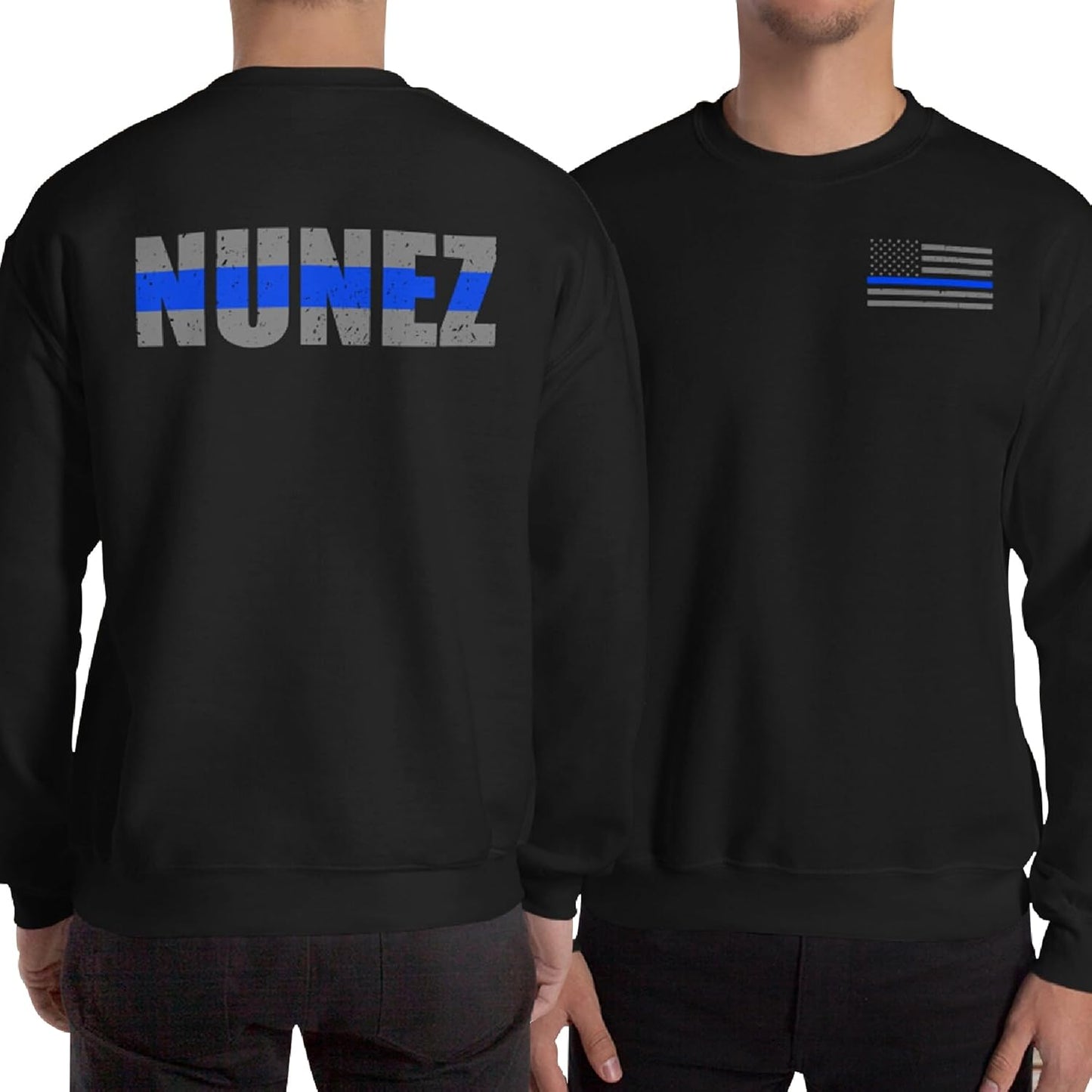 Personalized Thin Blue Line Officer Sweatshirt - Handmade Custom Gift