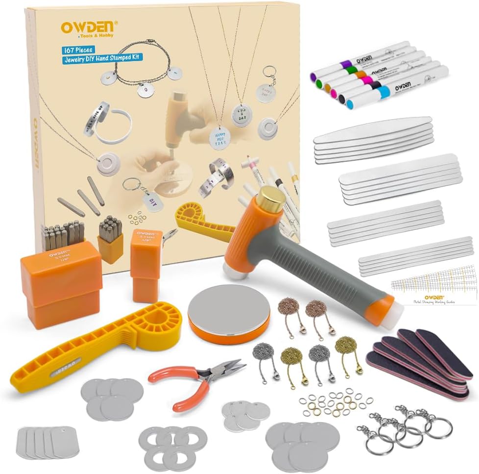 167 Pcs D.I.Y. Hand Stamped Kit for Unique Jewelry Creations