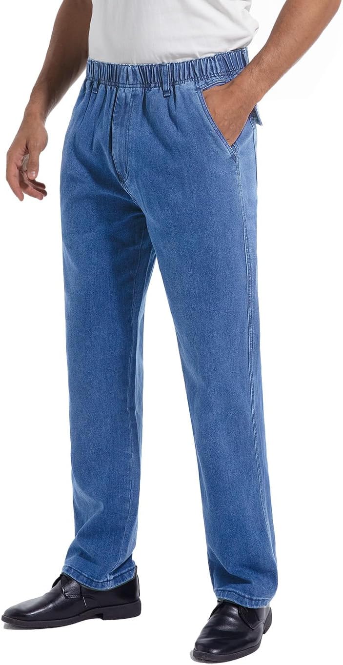 Mens Elastic Waist Jeans for Comfort and Style in Casual Wear