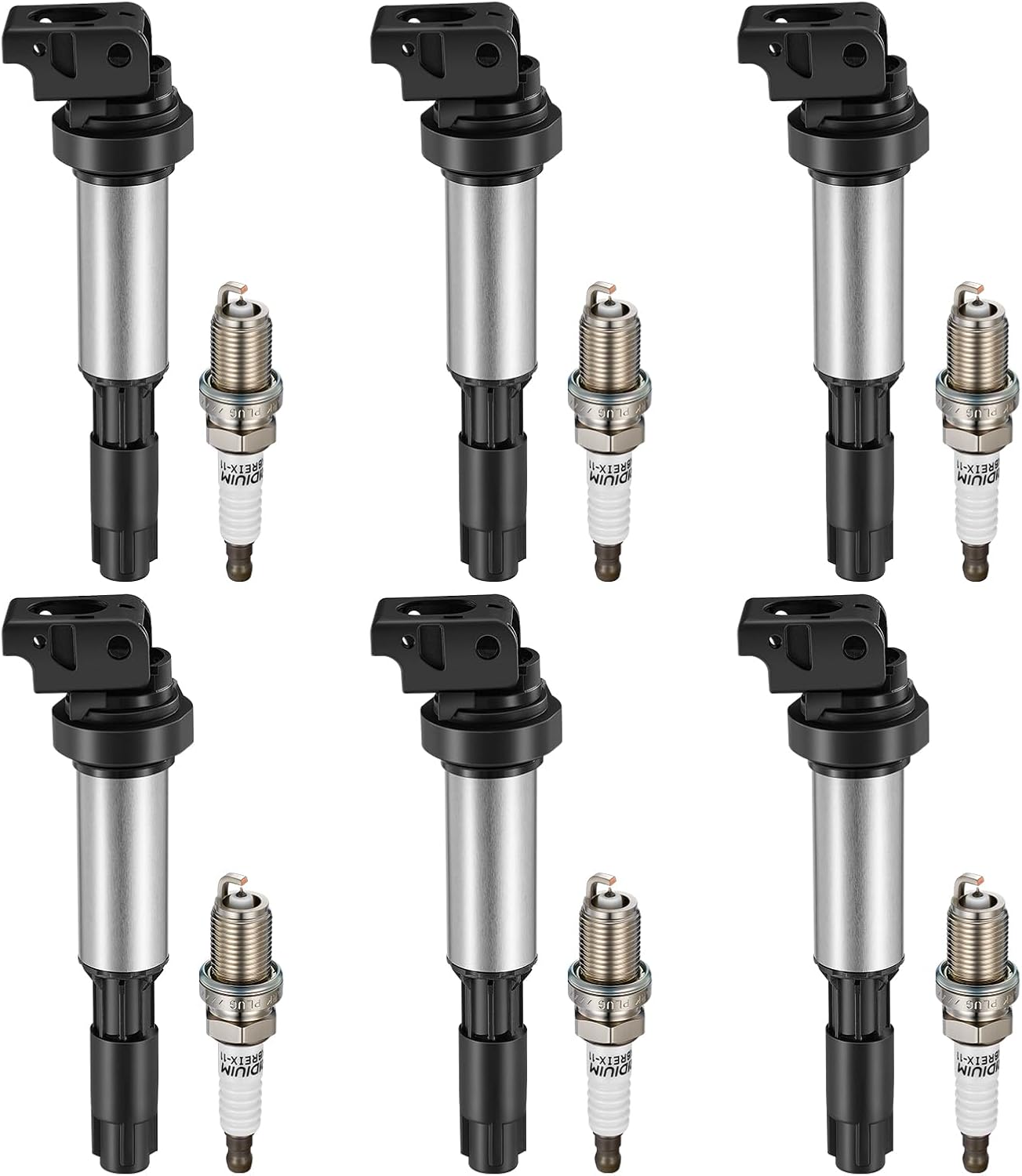BDFHYK Ignition Coil Pack UF522 and Iridium Spark Plugs Set