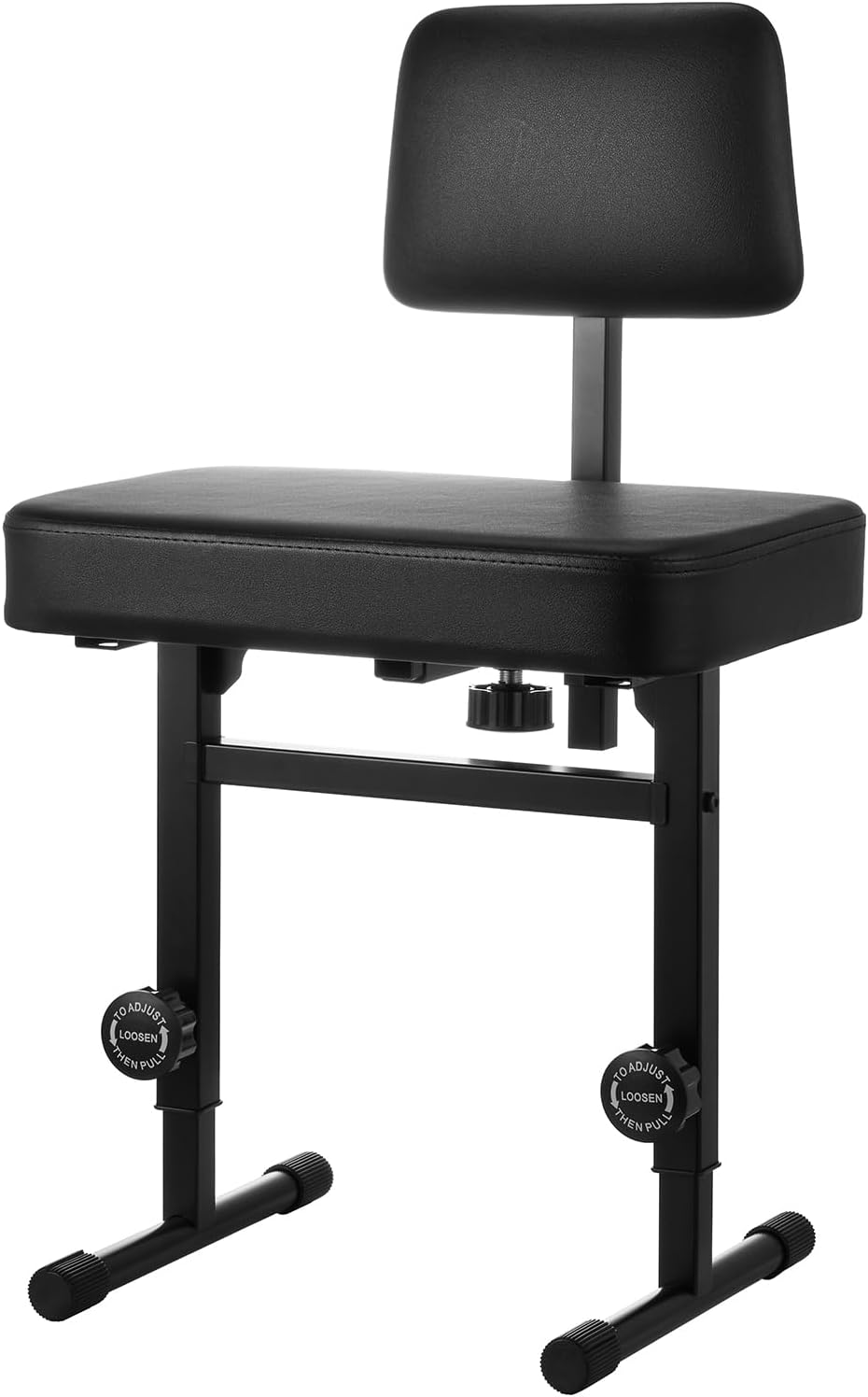 Adjustable Height Piano Bench with Comfortable Backrest for Musicians
