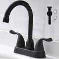Matte Black Bathroom Sink Faucet with Pop-up Drain and Supply Lines