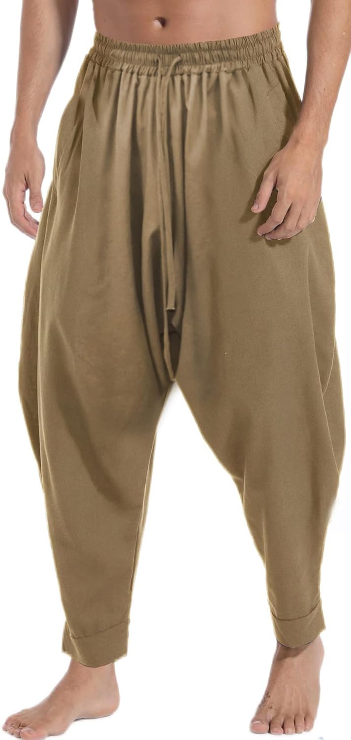 Comfortable Men's Drawstring Aladdin Harem Pants for Relaxation