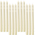 Ivory Taper Candles 10 in 36 Pack - Dripless, Smokeless Elegance
