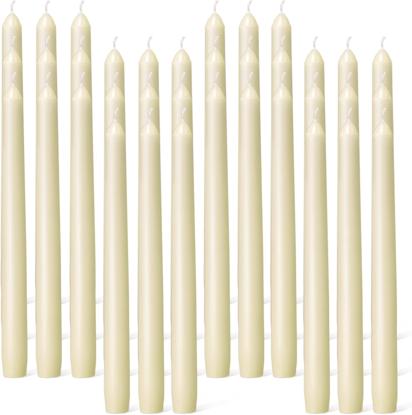 Everymoment Ivory Taper Candles - Dripless & Smokeless 10 Inch