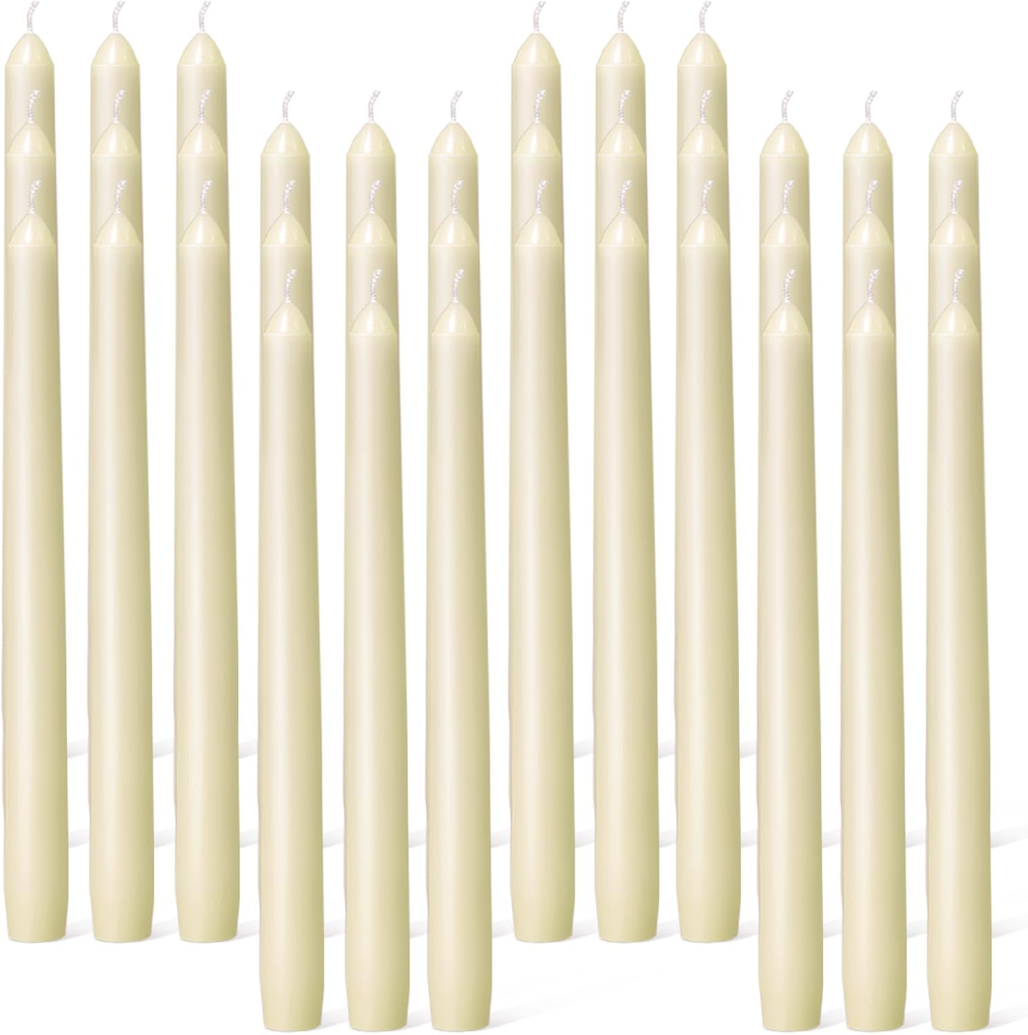 Everymoment Ivory Taper Candles - Dripless & Smokeless 10 Inch