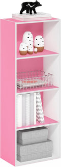 Furinno Luder 4-Tier Bookcase Pink/White - Compact Storage Solution
