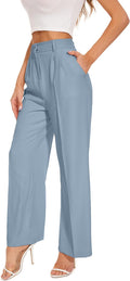 Wide Leg Pants Women's High Elastic Back Waist - Work Trousers