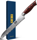 HOSHANHO Bread Knife 8 in Serrated Damascus Steel - Precise Slices