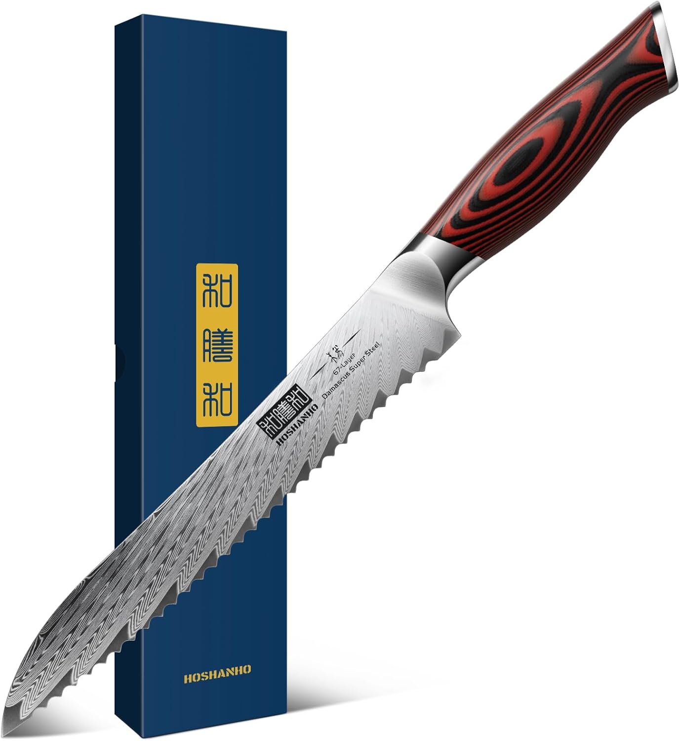 HOSHANHO 8 Inch Serrated Bread Knife for Perfect Slices