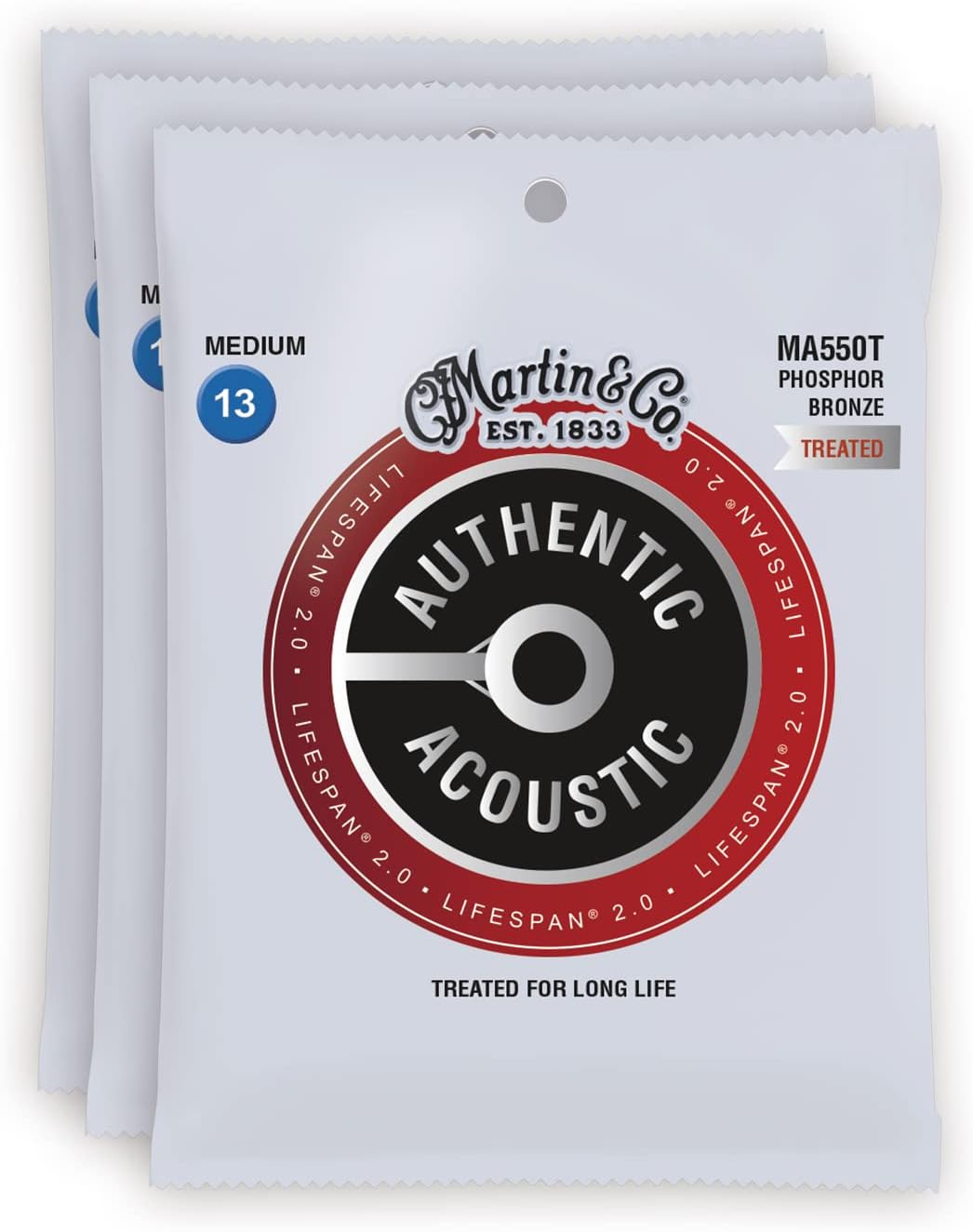 Martin MA550T Lifespan 2.0 92/8 Phosphor Bronze - 3 Pack