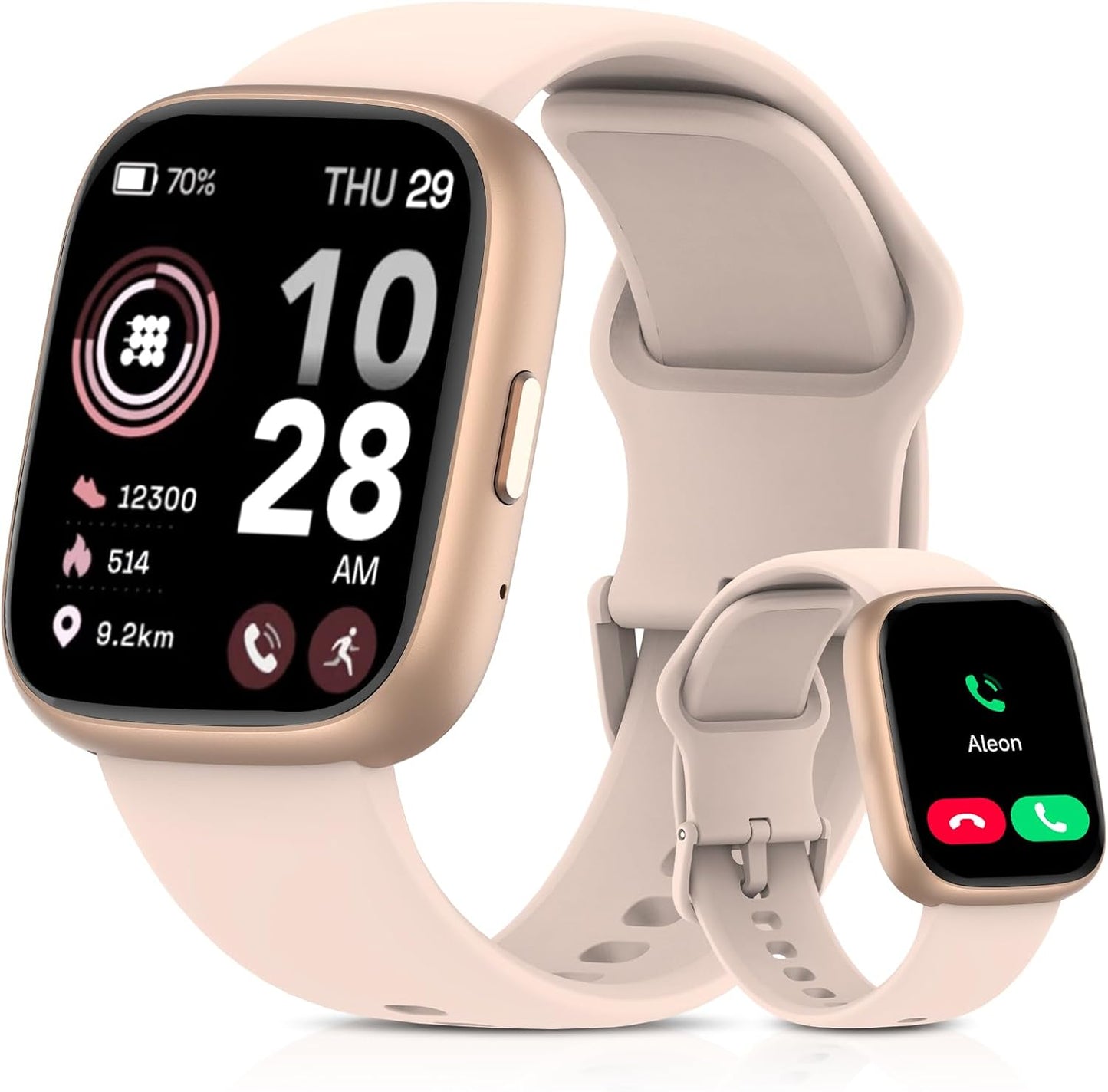 Bluetooth Smart Watch: HD Touch Screen, 100+ Sports Modes, IP68 Waterproof