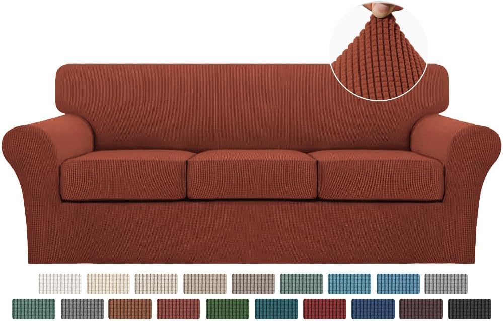 Turquoize 4 Piece Sofa Covers for 3 Cushion Couch Slipcover