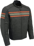 Black Armored Mesh Motorcycle Jacket for Men - All Season Biker