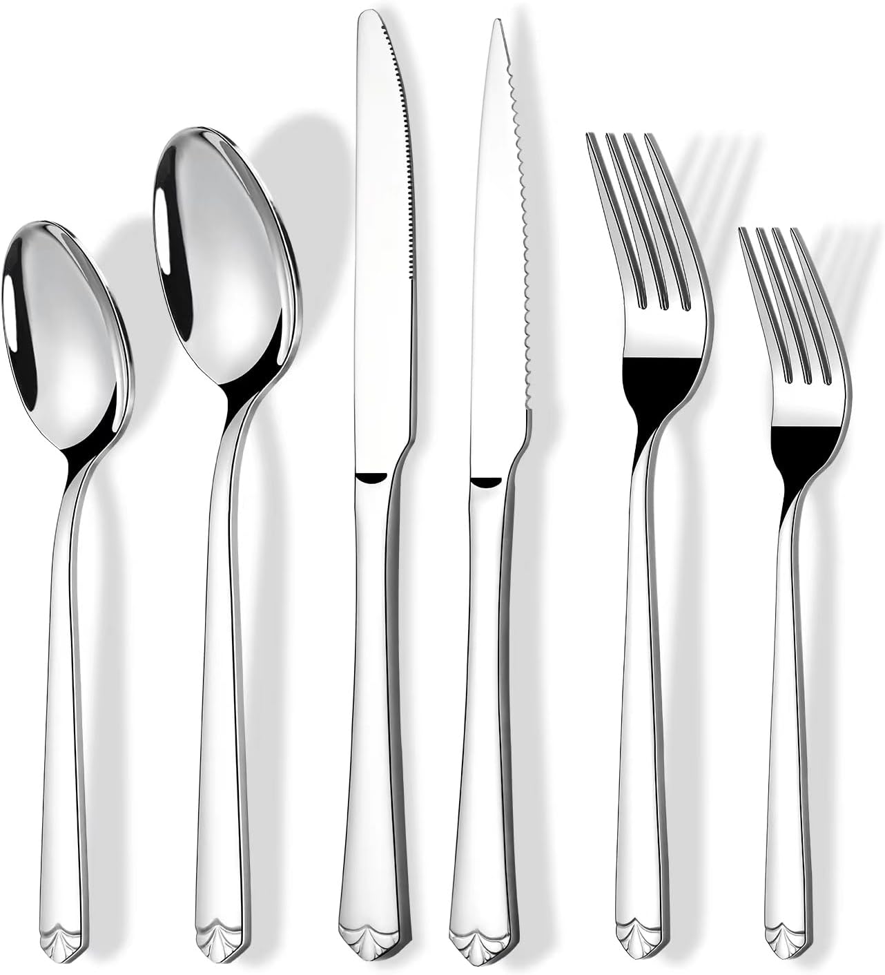 60 Piece Silverware Set with Steak Knives for 10 - Elegant Dining