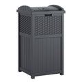 Suncast 33 Gallon Wicker-Style Hideaway Trash Can - Weather-Resistant