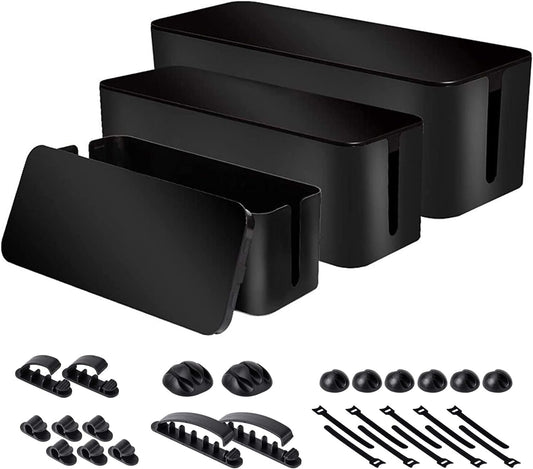 Chouky Desk Power Cable Organizer Trio (Black)