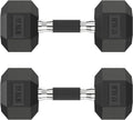 Hex Dumbbell Set Pair 17.5 lb - Rubber Encased Hex Weights