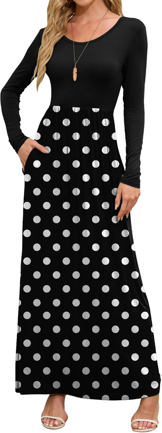 DEARCASE Women's Maxi Dress with Pockets for Casual Wear