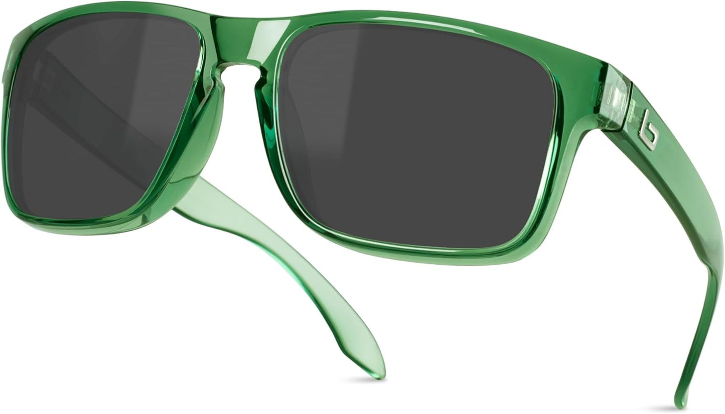 Bnus Italy Made Classic Sunglasses with Polarized Glass Lenses