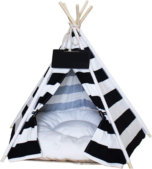 PENCK Portable Pet Teepee - Cozy Bed with Cushion for Pets