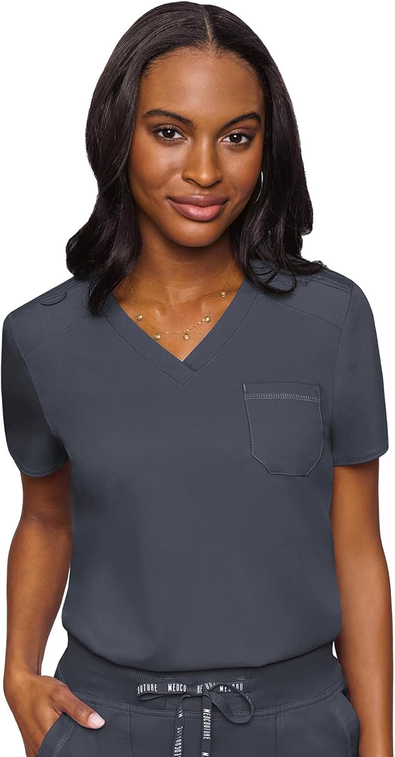 Med Couture Women's V-Neck Scrub Top: Comfort and Style Combined