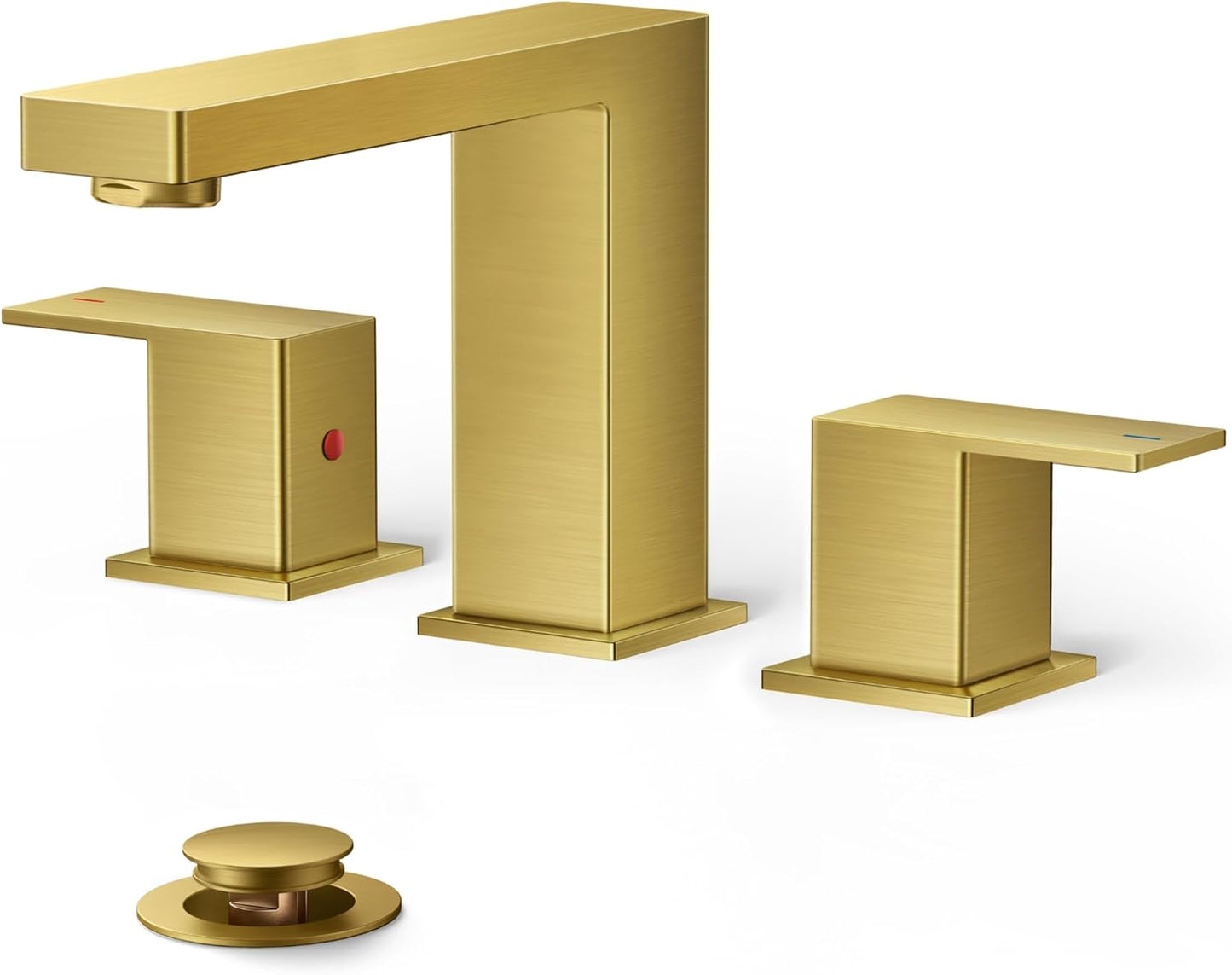 FORIOUS 8 Inch Widespread Gold Bathroom Faucet for Elegant Spaces