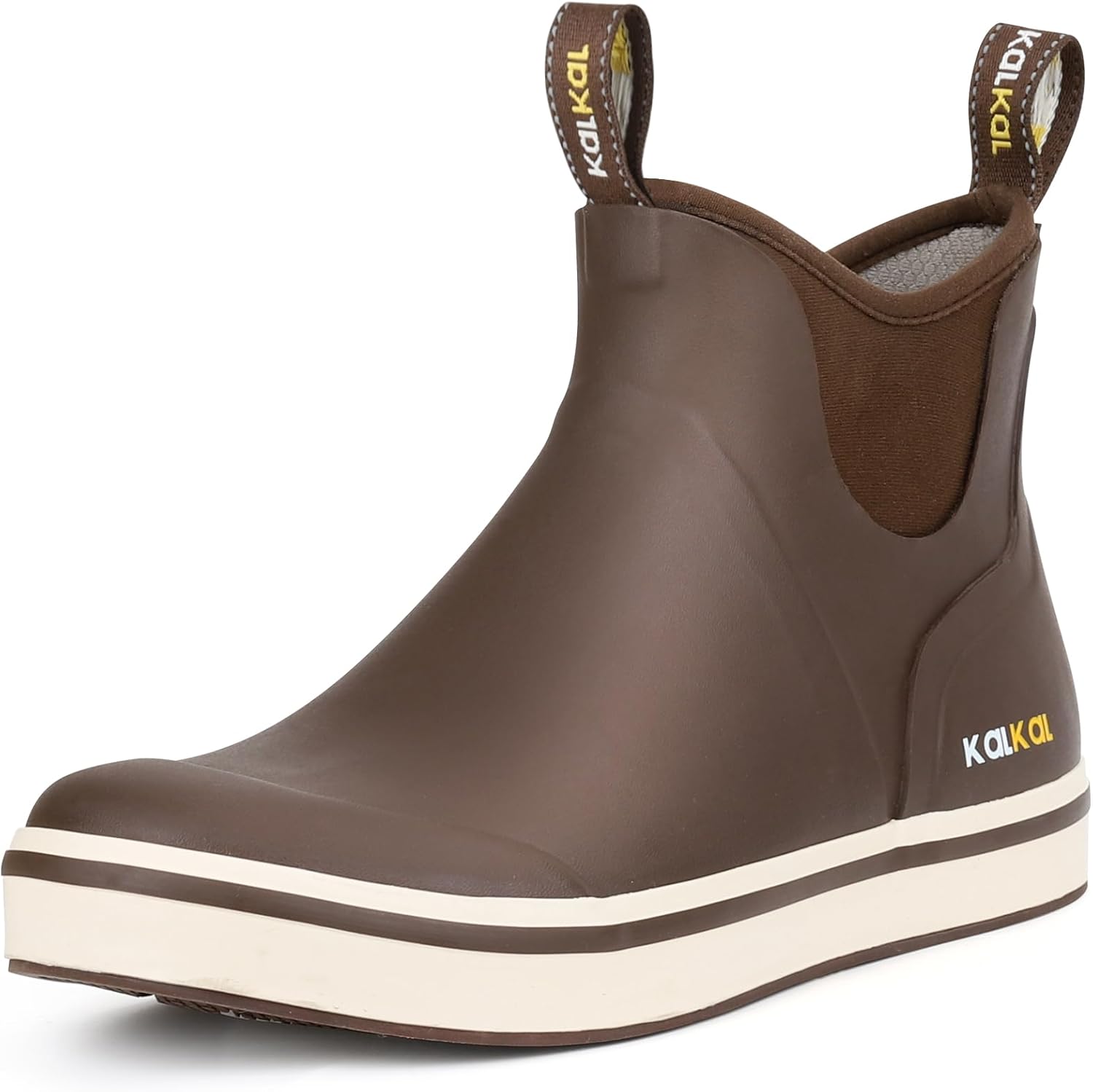 Kalkal Men's Deck Boots: Waterproof Fishing Rain Boots for Comfort
