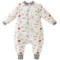 Cotton Baby Sleep Sack with Feet - Detachable Sleeves Winter Wearable