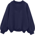 Hilinker Womens V Neck Oversized Sweatshirts Casual Pullover - Cozy is
