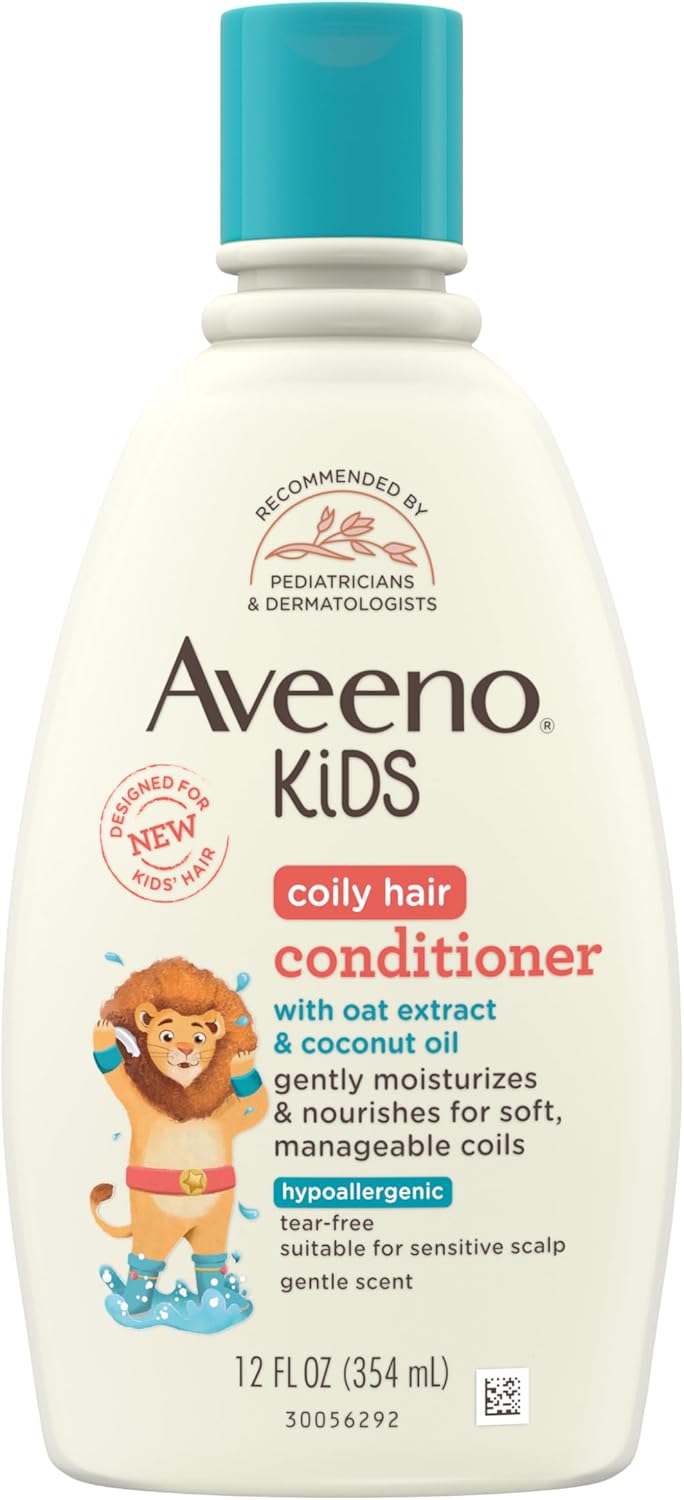 Aveeno Kids Coily Hair Conditioner, Detangles & Moisturizes for Healthy Coils