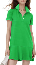 Stylish Flygo Women's Ruffle Polo Dress for Golf and Tennis Wear