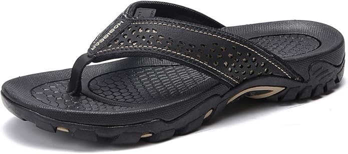 KIIU Mens Thong Sandals for Indoor and Outdoor Comfort