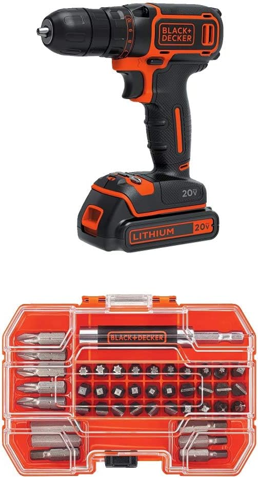 BLACK+DECKER 20V MAX Lithium Drill/Driver with 42-Piece Bit Set