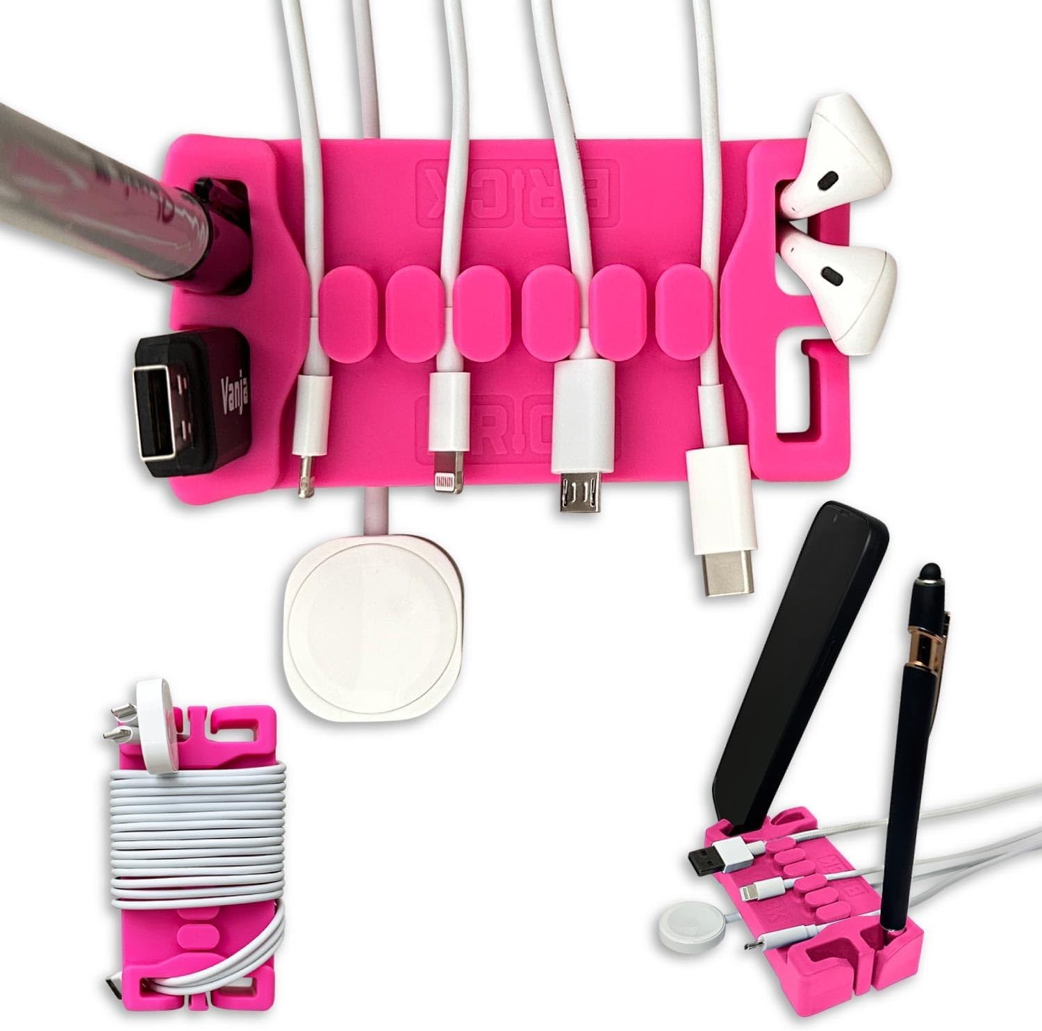 Non-Slip DeskBrick: Steel-Weighted Organizer