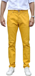 TEGIAS Men's Slim-Fit Stretch Plaid Jean Classic Comfort