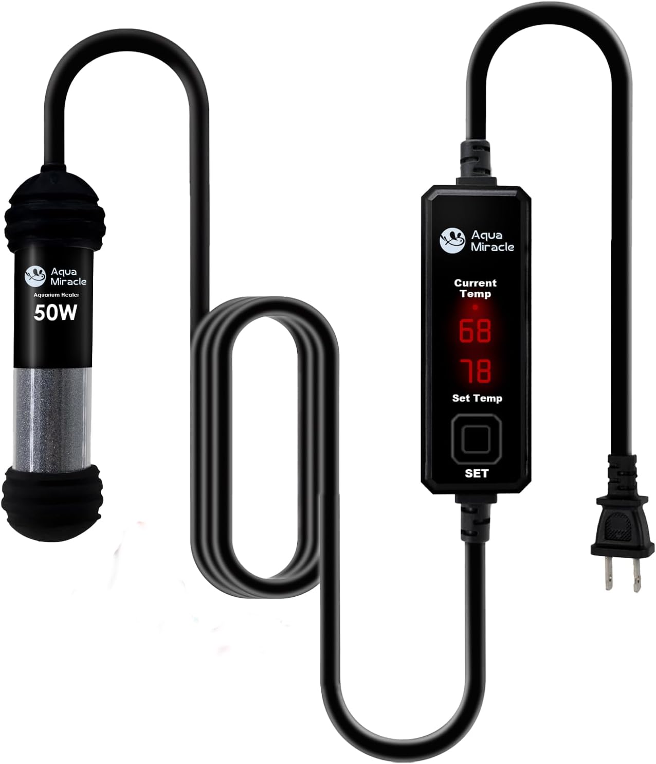 AquaMiracle 50W Mini Aquarium Heater - Super Safe & Efficient!